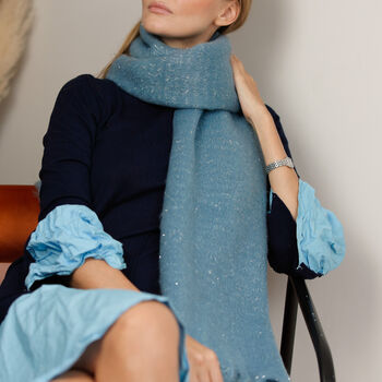 Personalised Chunky Metallic Plain Coloured Hand Felt Scarf, 2 of 10