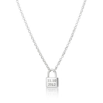 Personalised Love Locked Silver Padlock Necklace, 6 of 11