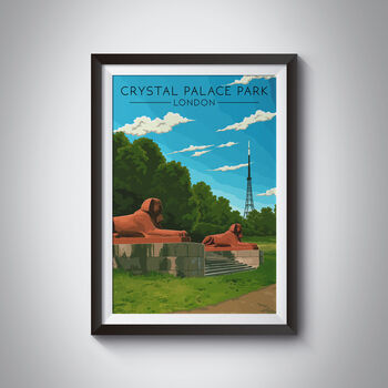 Crystal Palace Park London Travel Poster Art Print, 2 of 7