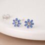 Sterling Silver Blue Forget Me Not Stud Earrings – 5mm, thumbnail 1 of 11