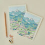 Pastel Mountains Llustrated Greetings Card, thumbnail 4 of 4