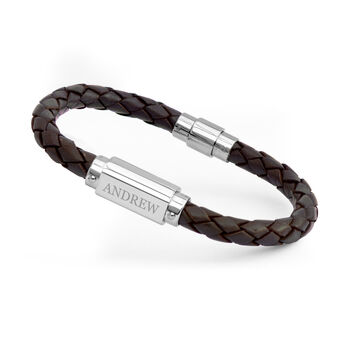 Personalised Luxury Men's Leather Bracelet, 10 of 12