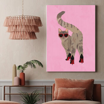 Custom Personalised Cat Pet Portrait In Shoes Print, 3 of 9