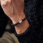 Personalised Men's Sterling Silver And Black Onyx Bead Bracelet, thumbnail 1 of 4