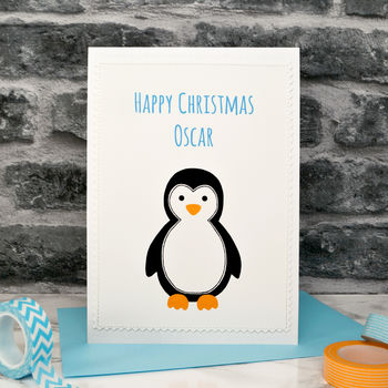 'Penguin' Handmade Childrens First Christmas Card, 3 of 4