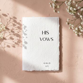 Vow Books Personalised Wedding Vow Cards Cotton Paper, 3 of 12