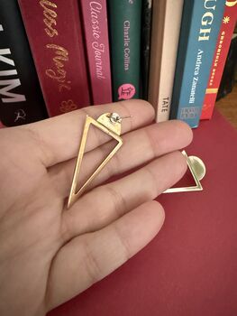 Triangle Earrings Bronze, 5 of 6