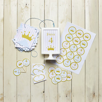 Princess Personalised Children's Party Decoration Pack, 4 of 8