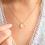 Birthstone Flower And Disc Message Necklace, thumbnail 5 of 12