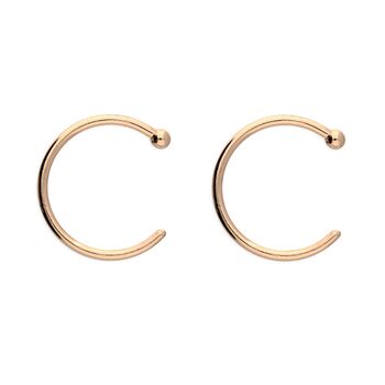 Petite 18ct Rose Gold Plated Bead Pull Through Earrings, 2 of 6