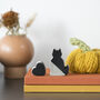 Black Concrete Cat And Heart Set, thumbnail 2 of 4