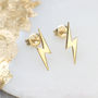 18ct Gold Plated Lightning Stud Earrings, thumbnail 1 of 9