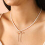 Pearl Necklace With Large Bow Pendant In Gold, thumbnail 1 of 4