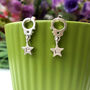 Friendship Handcuff Initial Star Silver Earrings, thumbnail 1 of 10