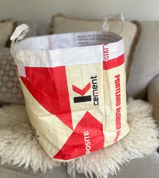 Recycled Fairtrade Cement Storage Bag Medium, 3 of 4