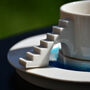 Sculptural Castle Porcelain Cup And Glass Saucer, thumbnail 5 of 6