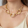 Chunky Chain Necklace With Interlinked Rings, thumbnail 1 of 3