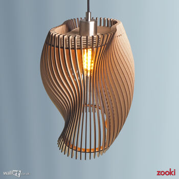 Zooki 33 'Hypnos' Wooden Pendant Light, 6 of 10