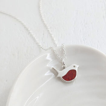 Memorial Ashes Silver Robin Pendant, 3 of 7