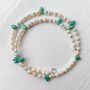 Natural Freshwater Pearl Turquoise Beaded Necklace, thumbnail 1 of 4