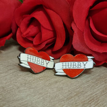 Personalised Hubby And Hubby Pin Badges, 4 of 5