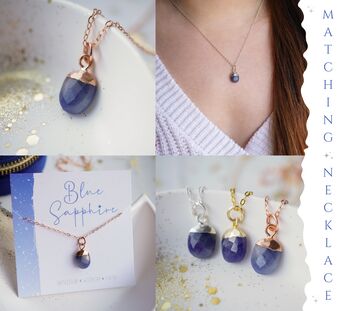 Sapphire September Birthstone Hoop Earrings, 5 of 10