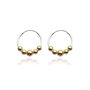 Sterling Silver Hoops With Five 9ct Solid Gold Beads, thumbnail 1 of 3