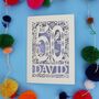 Personalised 50th Birthday Card Papercut Woodland Design, thumbnail 8 of 11