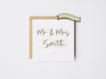 Personalised Wedding Card / Couple To Be Moss Green Card *Colour Options, 3 of 6