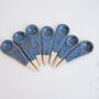 Handmade Small Pottery Blue \Brown Salt Or Spice Spoon, thumbnail 3 of 9