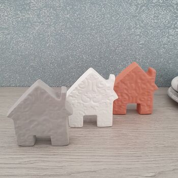 Set Of Three Mini Decorative Clay Houses, 2 of 10