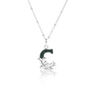Solid Silver C Initial Necklace With Green Marble, thumbnail 1 of 6