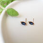 Mabel 9 Ct Rose Gold Marquise Blue Sapphire Earrings, thumbnail 2 of 3