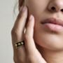 Kin Black And Gold Shell Ring, thumbnail 5 of 6