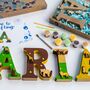 Personalised Paint Your Own Safari Animal Wooden Name, thumbnail 2 of 4