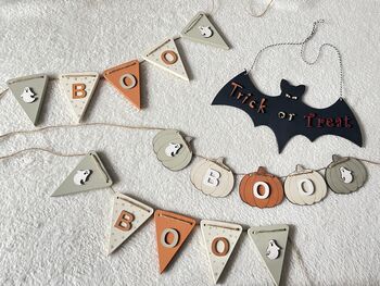 Halloween Wooden Bunting Pumpkin Garland Decoration, 7 of 9