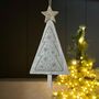 Wooden Tree With Gold Star Hanging Christmas Decoration, thumbnail 3 of 3