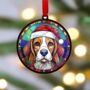 Beagle In Santa Hat Suncatcher Decoration, thumbnail 2 of 6