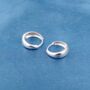 Thick 12 Mm Silver Huggie Hoops, Minimalistic Dainty Hoops, thumbnail 3 of 7