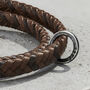 Men’s Personalised Brown Leather Message Bracelet, thumbnail 5 of 5
