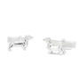 Dachshund Cufflinks , Solid Sterling Silver, thumbnail 2 of 4
