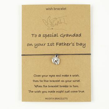 To Special Grandad On Your 1st Father's Day Wish Bracelet, 3 of 4