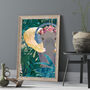 Elephant Gold Tropical Jungle Leaf Art Print, thumbnail 2 of 3