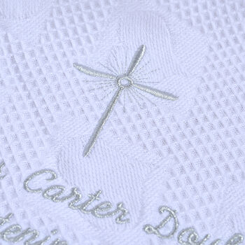 Personalised White Shawl For Christening, 2 of 7