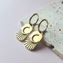 Crescent Moon Sunburst Hoop Earrings Gold Plated, thumbnail 1 of 5