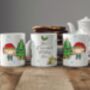 Personalised Whimsical Elf Christmas Tree Gift Mug, thumbnail 2 of 2