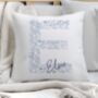 Personalised Floral Blue Initial Cushion, thumbnail 2 of 4