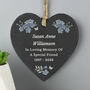 Personalised Memorial Forget Me Not Slate Heart, thumbnail 2 of 2