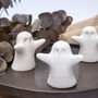 Halloween Trio Of Ghosts Concrete Ornament Set, thumbnail 1 of 6