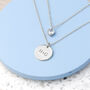 Personalised Layered Crystal Heart And Disc Necklace, thumbnail 2 of 10